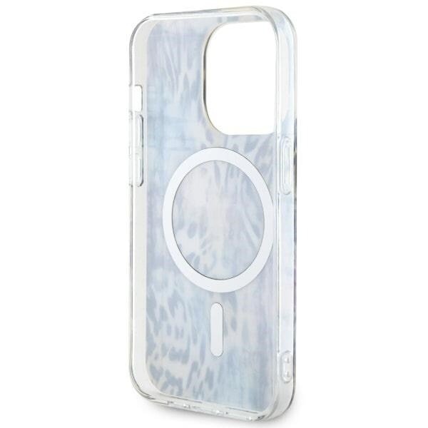 Guess GUHMP14XHLEOPWB-deksel til iPhone 14 Pro Max 6.7 - Blue Leopard MagSafe