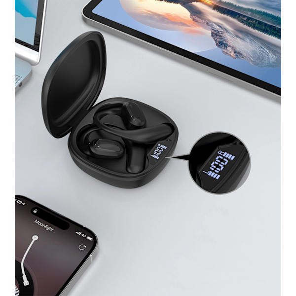 CHOETECH OWS TRÅDLØSE TWS BLUETOOTH 5.3 HOVEDTELEFONER - SORTE