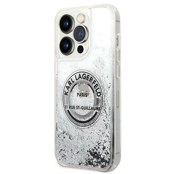 KARL LAGERFELD LIQUID GLITTER RSG ETUI TIL IPHONE 14 PRO - SØLV