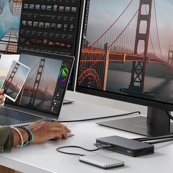 Ugreen CM615 USB-C multifunksjonsadapter - grå