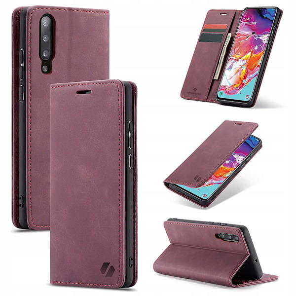 Spacecase-Fodral För Samsung Galaxy A70 Röd Plånbok
