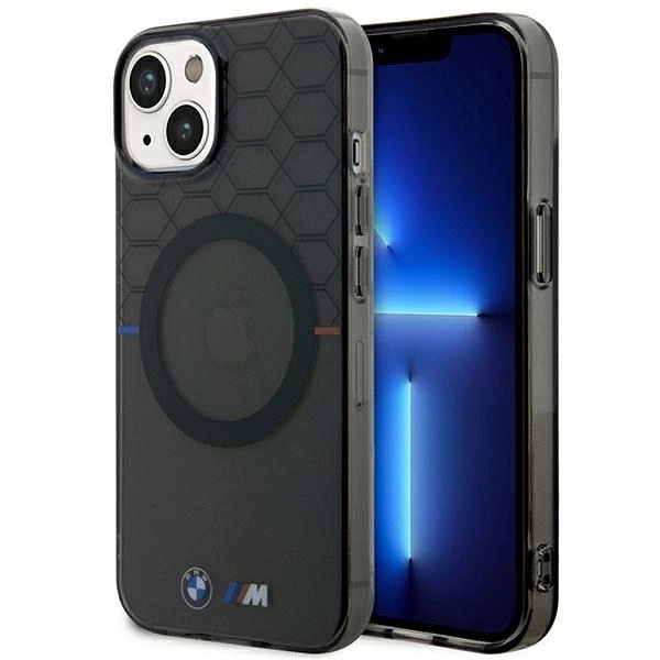 BMW PATTERN MAGSAFE ETUI TIL IPHONE 14 PLUS - GRÅ