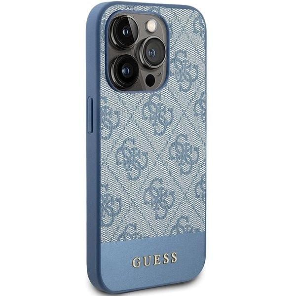 Guess 4G Stripe Collection-deksel til iPhone 15 Pro - blå