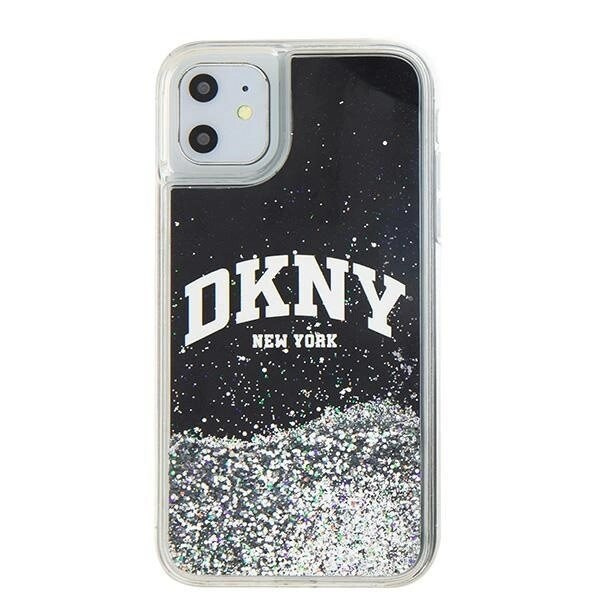 DKNY Liquid Glitter Big Logo Beskyttelsesveske til iPhone 11 / Xr - Svart