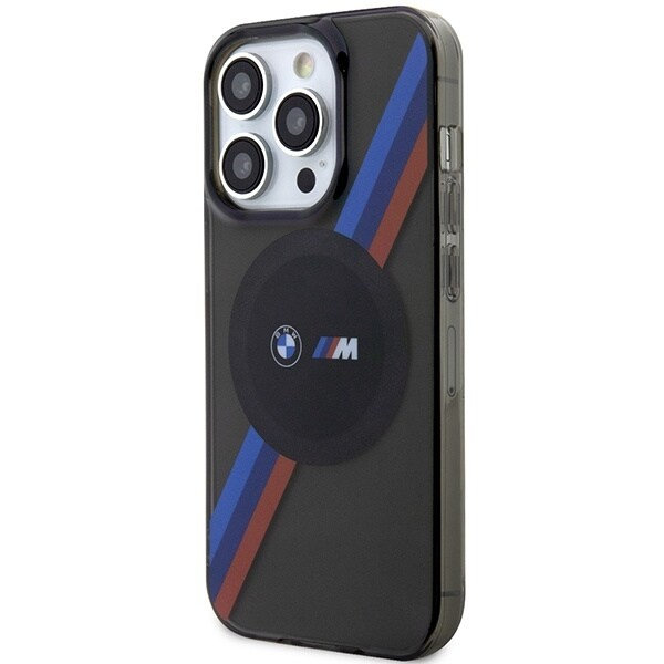 BMW BMHMP14XHDTK deksel til iPhone 14 Pro Max - grå hardt deksel Tricolor Stripes MagSafe