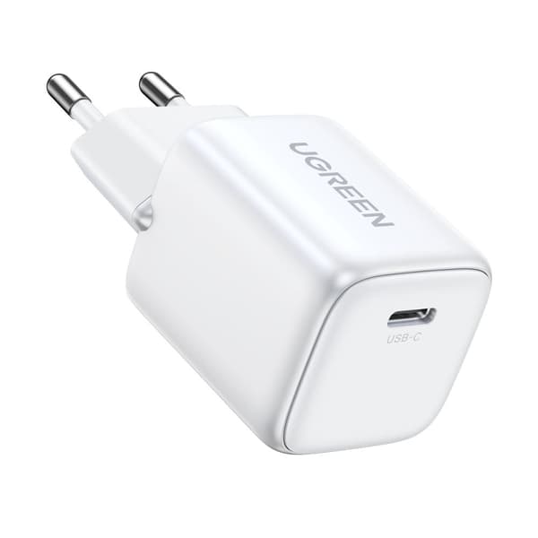 GaN USB C 30W PD Ugreen Nexode Mini hurtiglader - hvit