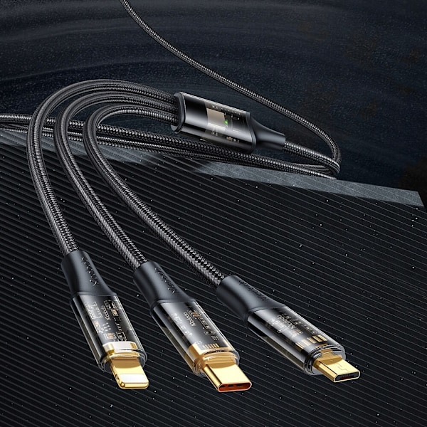 MCDODO USB-KABEL 3IN1 SNABBLADDNING USB-C LIGHTNING MICRO USB 6A 100W 1M