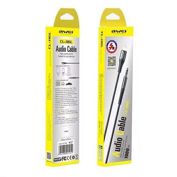 AWEI Adapter CL-116L Lightning/Jack 3.5 grå/mörkgrå