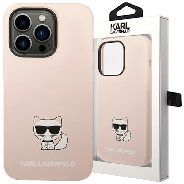 Karl Lagerfeld KLHCP14LSLCTPI iPhone 14 Pro 6.1 Hard Deksel Rosa/Rosa Silikon Choupette Body