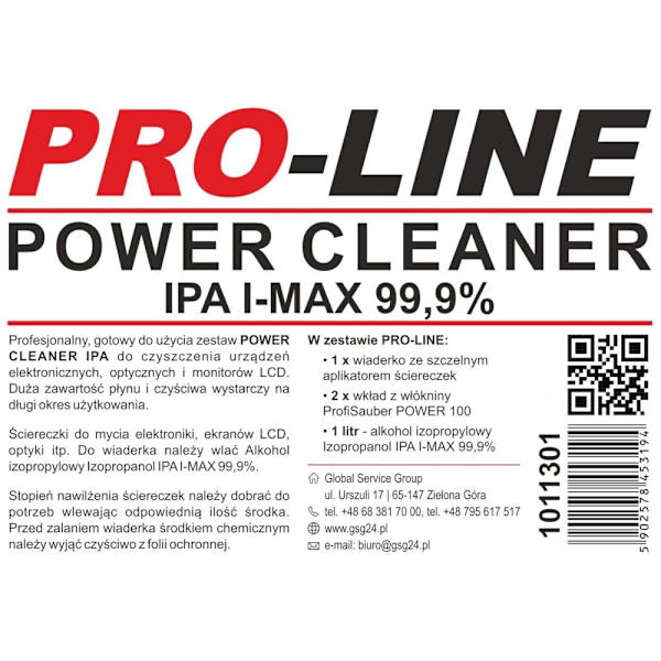 POWER CLEANER IPA-sett for rengjøring av elektronikk, optikk og PRO-LINE-skjermer