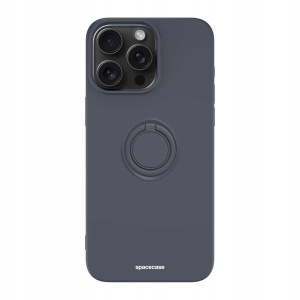 Spacecase Silikonringsfodral För Iphone 15 Pro Max Svart Väska