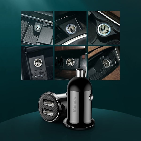 Baseus Grain Pro billader 2x USB 4.8 A svart (CCALLP-01)