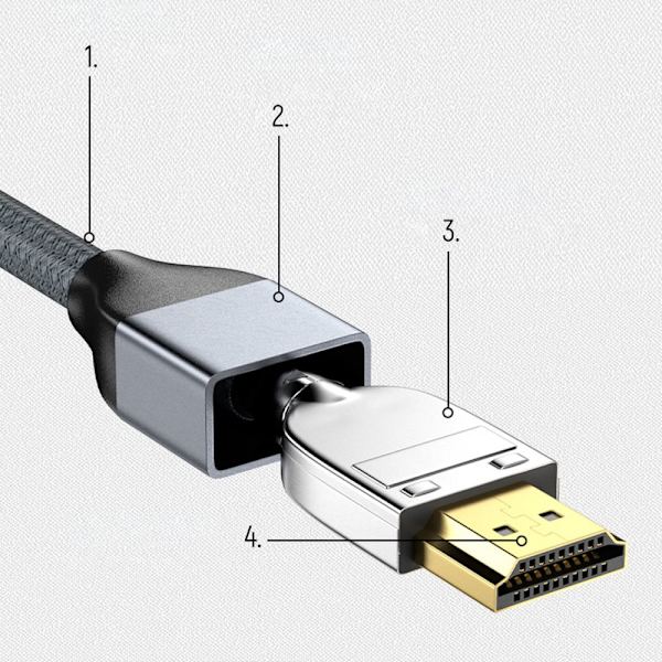 Wozinsky HDMI 2.1-kabel 8K 60 Hz 48 Gbps / 4K 120 Hz / 2K 144 Hz 2 m sølv (WHDMI-20)