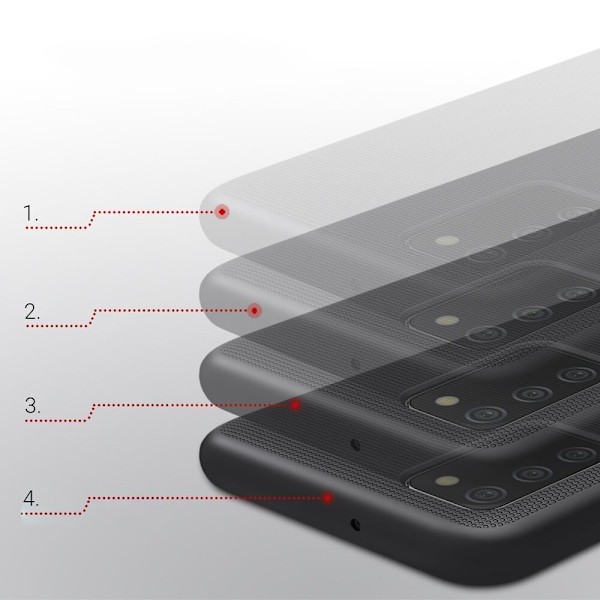 Nillkin Super Frosted Shield förstärkt fodral + ställ för Samsung Galaxy A02s EU svart