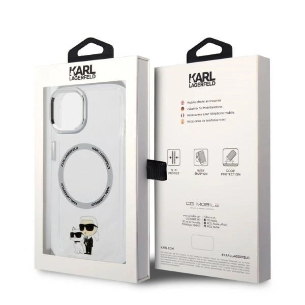 KARL LAGERFELD IKONISK KARL&CHOUPETTE MAGSAFE ETUI TIL IPHONE 14 PLUS - GENNEMSIGTIG
