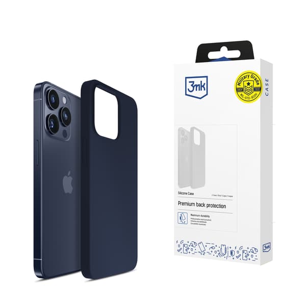 APPLE IPHONE 15 PRO - 3MK SILICONE CASE DARK NAVY