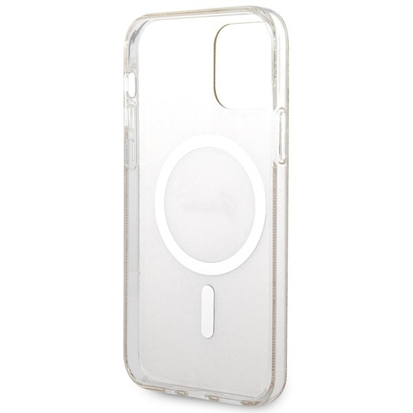 Sett Guess GUBPP12MH4EACSW Deksel+ Lader iPhone 12/12 Pro brun/brunt hardt deksel 4G Print MagSafe