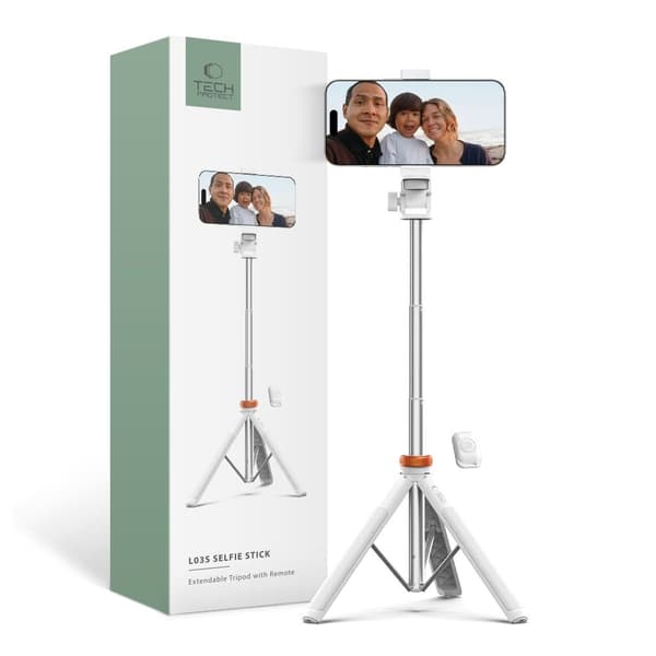 TECH-PROTECT L03S BLUETOOTH SELFIE STICK STATIV HVIT