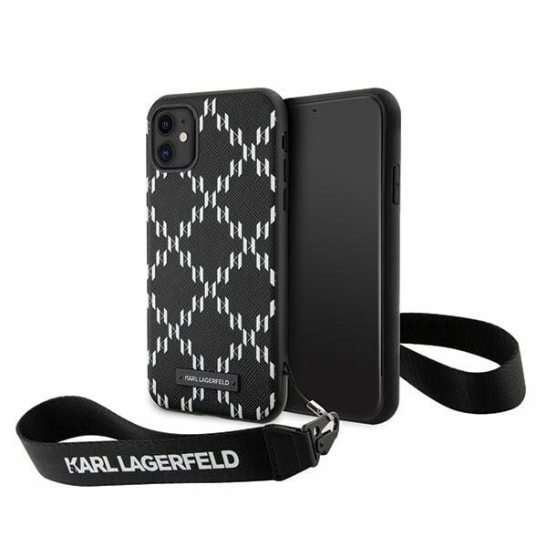 Karl Lagerfeld KLHCN61SAKLMBSK Deksel til iPhone 11 / Xr - Svart Monogram Losange Saffiano