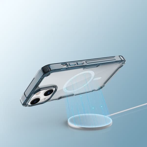 NILLKIN CASE MED MAGSAFE TIL IPHONE 14 PLUS BLÅ