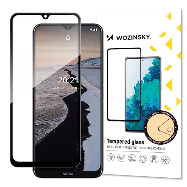 Wozinsky Super Slitesterk Full Lim Herdet Glass Full Skjermbeskytter med Frame Case Friendly Nokia G10 Black