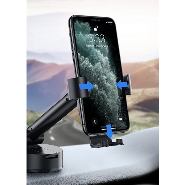 BASEUS TELESKOPISK GRAVITY BIL VINDUEMONTERING COCKPIT SORT