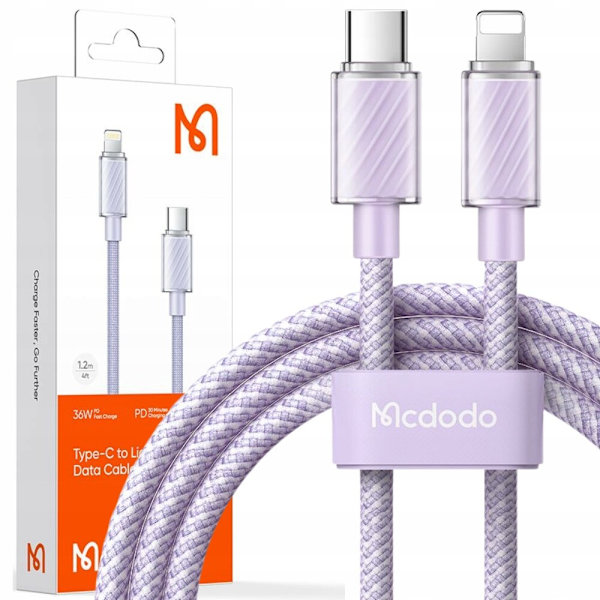 MCDODO LADDARE USB-C LIGHTNING-KABEL IPHONE 12 13 14 PRO 2M LILLA