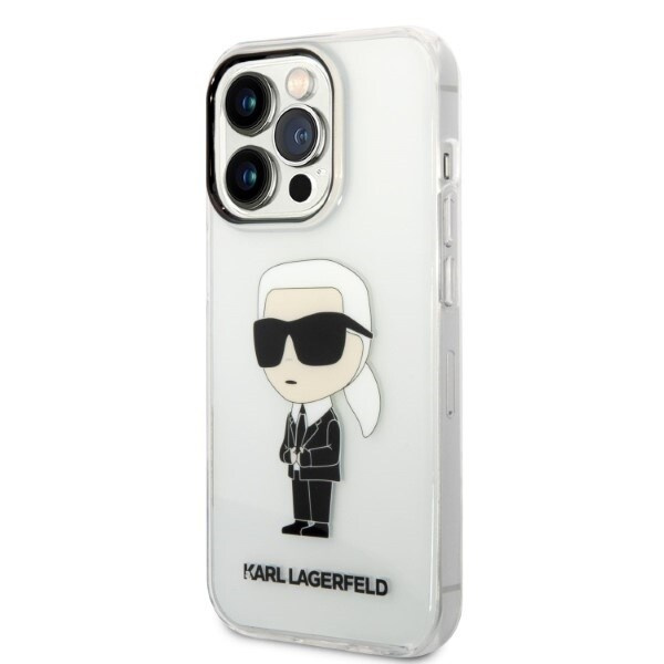 Karl Lagerfeld KLHCP14LHNIKTCT iPhone 14 Pro 6.1 gjennomsiktig hardt deksel Ikonik Karl Lagerfeld