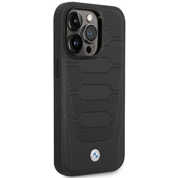 BMW LEATHER SEATS PATTERN MAGSAFE ETUI TIL IPHONE 14 PRO MAX - SORT