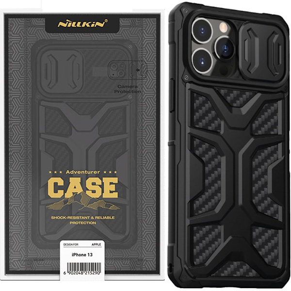 Nillkin Adventruer Case Case for iPhone 13 Pro Max beskyttelsesdeksel og kamerabeskyttelse for svart