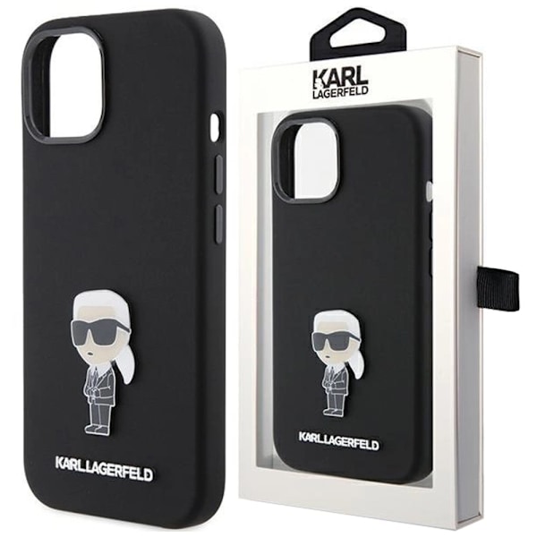 Karl Lagerfeld KLHCN61SMHKNPK deksel til iPhone 11 / Xr - svart Silikon Ikonik Metal Pin