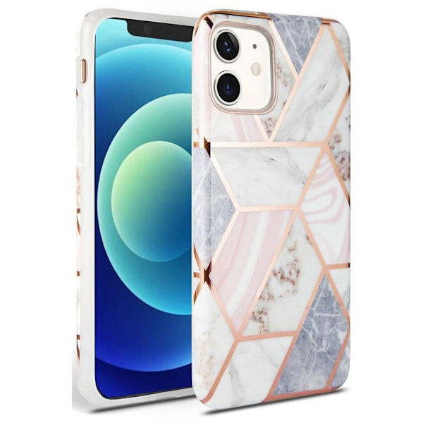 TECH-PROTECT MARBLE "2" IPHONE 12/12 PRO PINK