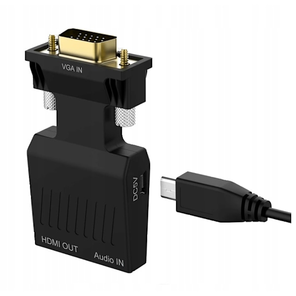 VGA TIL HDMI ADAPTER KONVERTERAD ADAPTER D-SUB TIL FULL HD + LJUDLJUD
