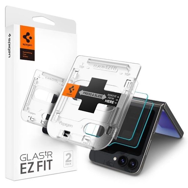 HÆRDET GLAS SPIGEN GLAS.TR "EZ FIT" 2-PACK GALAXY MED FLIP 6 CLEAR
