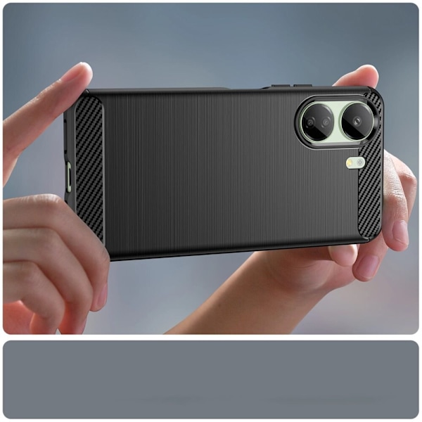 CARBON CASE TIL XIAOMI REDMI 13C FLEXIBLE SILICONE CARBON COVER - SORT