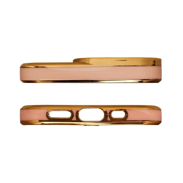 Fashion Case beskyttelsesdeksel til iPhone 12 Pro Max, gel-deksel med gyllen ramme, gull