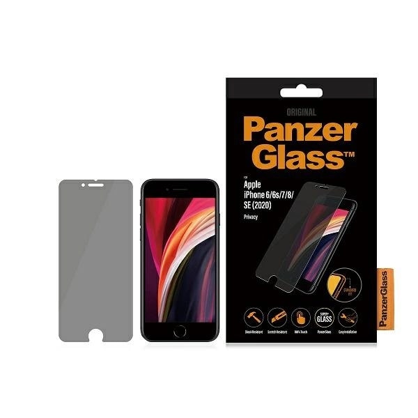 PANZERGLASS STANDARD SUPER+ PRIVAT HÆRDET GLAS TIL IPHONE 6 / 6S / 7 / 8 / SE 2020 / SE 2022