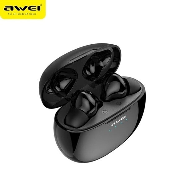 AWEI Bluetooth 5.0 T15 TWS hörlurar + dockningsstation svart/svart