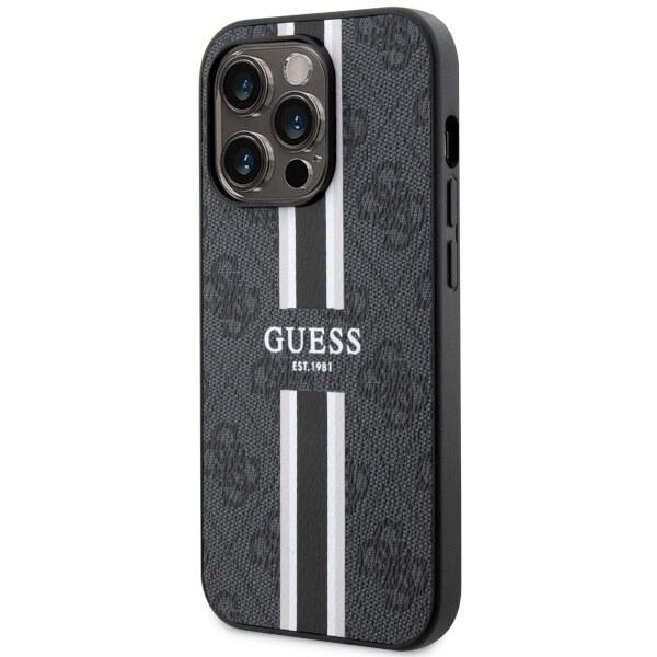 GUESS GUHMP14XP4RPSK ETUI TIL IPHONE 14 PRO MAX 6.7 - SORT 4G PRINTED STRIPES MAGSAFE