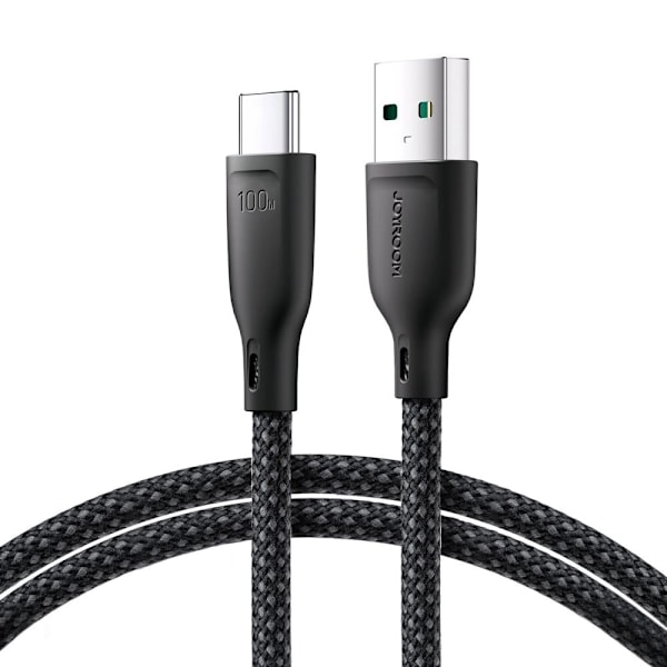 Joyroom Multi-Color Series SA34-AC6 USB-A / USB-C-kabel 100W rask overføring 1m - svart