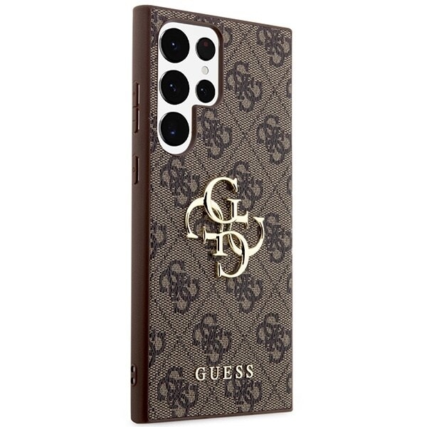 Guess GUHCS23L4GMGBR S23 Ultra S918-veske - Brun 4G Big Metal-logo