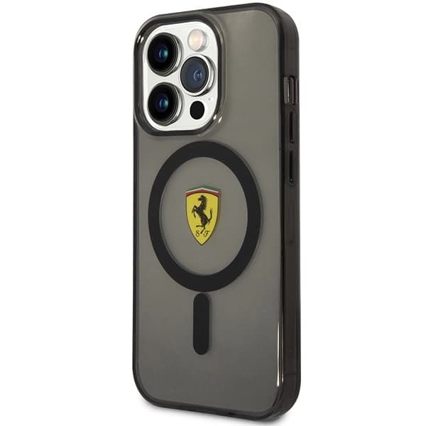 FERRARI TRANSLUCENT MAGSAFE ETUI TIL IPHONE 14 PRO - SORT