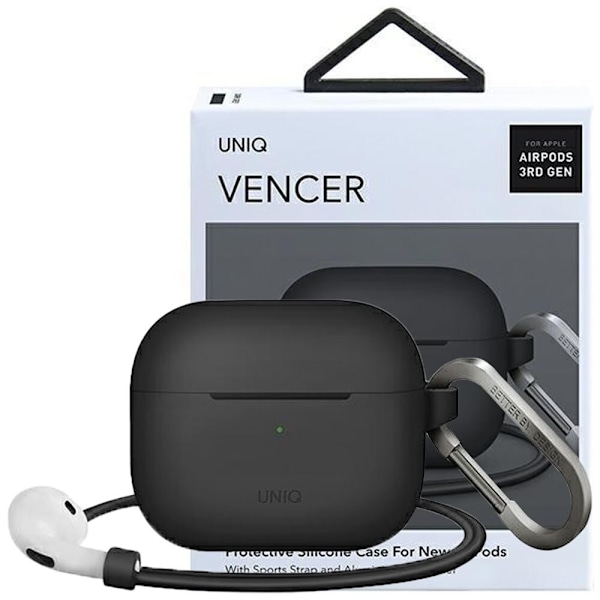 UNIQ-deksel til Vencer AirPods 3 gen Silikongrå/karbongrå
