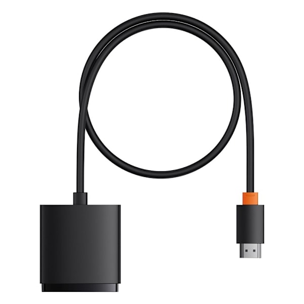 2-i-1 4K 60Hz toveis HDMI-adapter med innebygd Baseus AirJoy 1m-kabel - svart