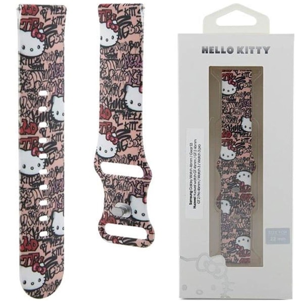 Hello Kitty Silikon Tags Graffiti stropp universal 20mm - rosa