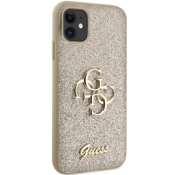 Guess GUHCN61HG4SGD-deksel til iPhone 11 / Xr - Gull Glitter Script Big 4G