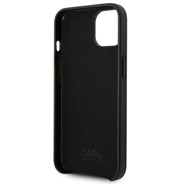 Karl Lagerfeld KLHCP14MFWHK fodral för iPhone 14 Plus hårdfodral - svart Läder Perforerad logotyp