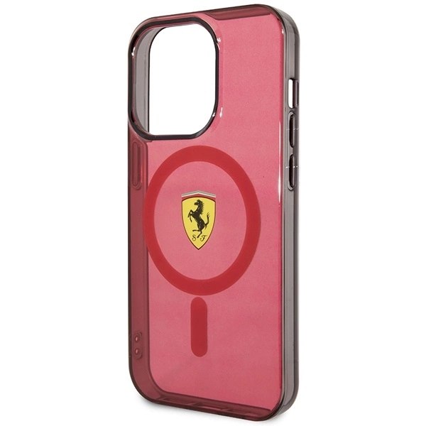 FERRARI TRANSLUCENT MAGSAFE ETUI TIL IPHONE 14 PRO MAX - RØD