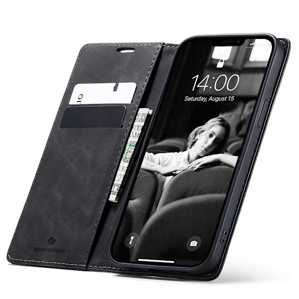Spacecase Case Sc Plånbok För Iphone 13 Svart Med Anmärkningar