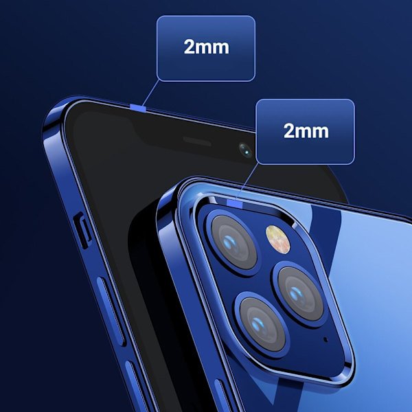 Joyroom New Beautiful Series Ultratynn gjennomsiktig veske med metallramme for iPhone Pro Max 12 Black (JR-BP796)